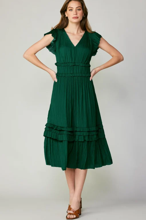 Sereia Pleated Midi Dress