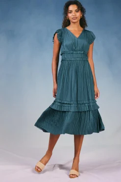 Sereia Pleated Midi Dress