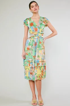 Sereia Pleated Midi Dress