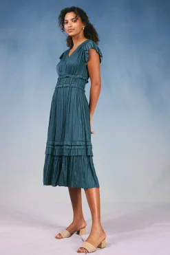 Sereia Pleated Midi Dress