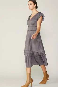 Sereia Pleated Midi Dress