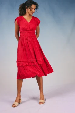 Sereia Pleated Midi Dress