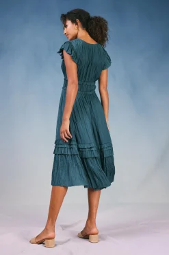 Sereia Pleated Midi Dress