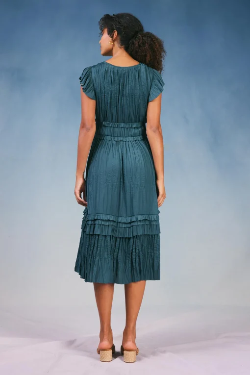 Sereia Pleated Midi Dress
