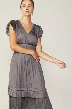Sereia Pleated Midi Dress