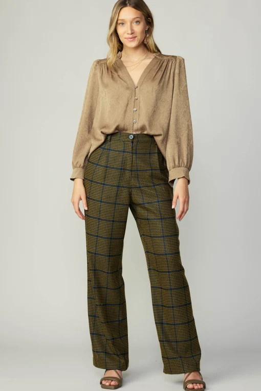 Shirred Jacquard Blouse