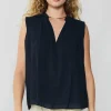 Shirred Sleeveless Top