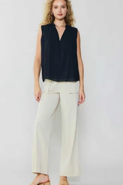 Shirred Sleeveless Top