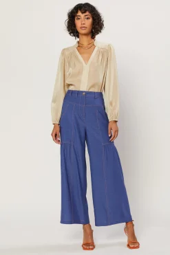 Shirred Wide Leg Pants
