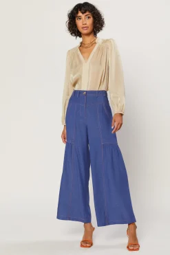 Shirred Wide Leg Pants