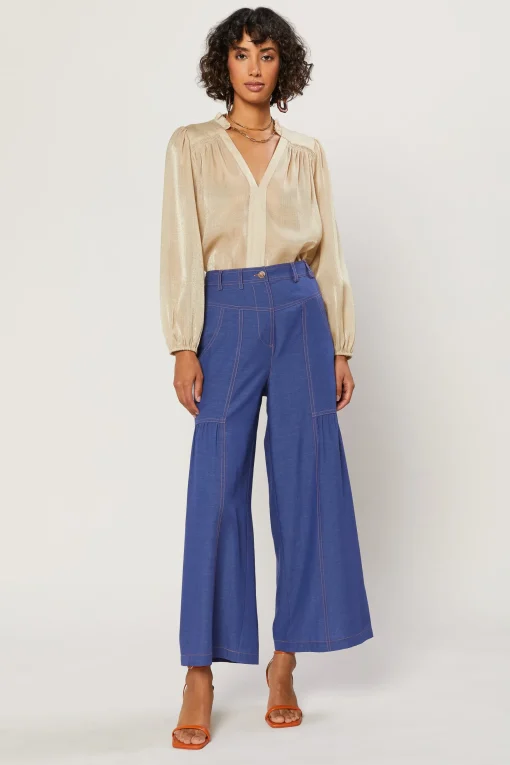 Shirred Wide Leg Pants
