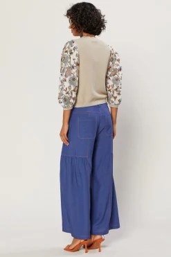 Shirred Wide Leg Pants