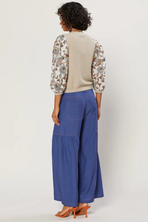 Shirred Wide Leg Pants