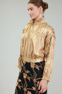 Shirred Zip Up Jacket