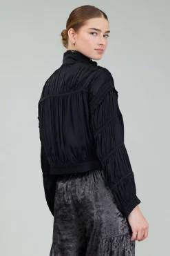 Shirred Zip Up Jacket