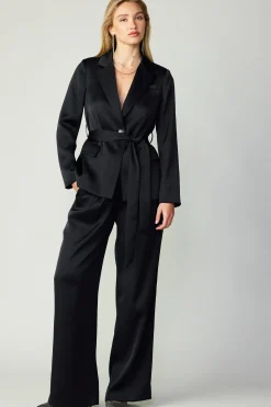 Silky Belted Blazer