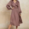 Smocked Cuff Midi Dress
