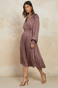 Smocked Cuff Midi Dress