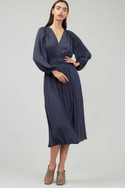 Smocked Vneck Midi Dress