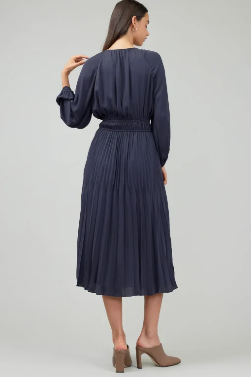 Smocked Vneck Midi Dress