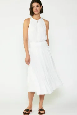 Smocked Waist Halter Midi Dress