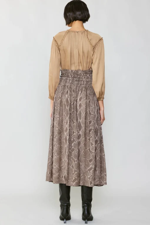 Snake Print Midi Skirt