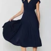 Sophia Flutter Sleeve Midi Dress