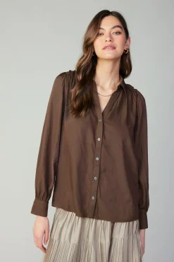 Split Neck Buttoned Shirt