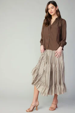 Split Neck Buttoned Shirt