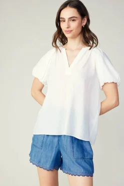 Split Neckline Top