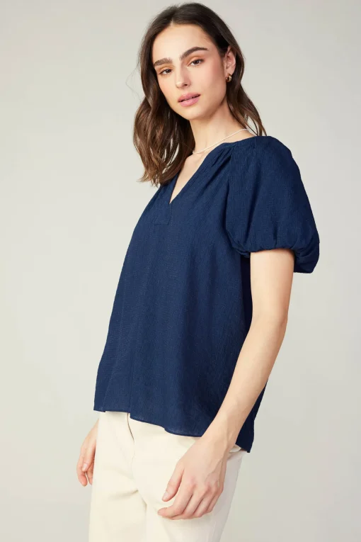 Split Neckline Top