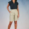 Striped Knee Length Shorts
