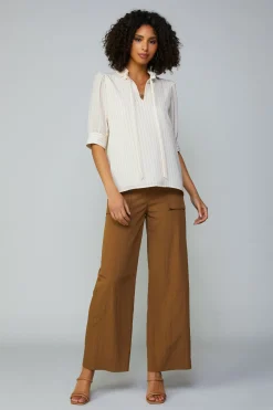 Striped Structured Sleeve Blouse