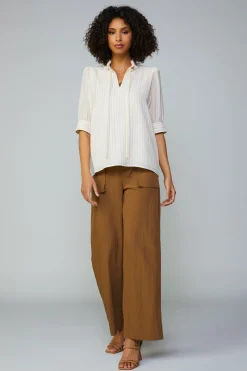 Striped Structured Sleeve Blouse