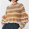 Striped Tiered Sleeve Sweater