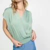 Surplice Sleeveless Blouse