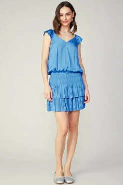 Sweetheart Smocked Mini Dress
