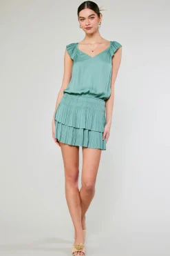 Sweetheart Smocked Mini Dress