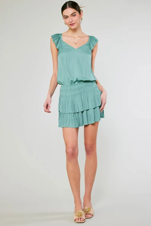 Sweetheart Smocked Mini Dress