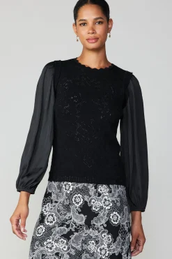 Textural Knit Sweater Top