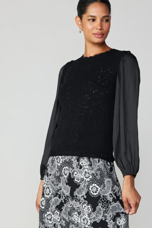 Textural Knit Sweater Top