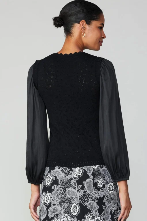 Textural Knit Sweater Top