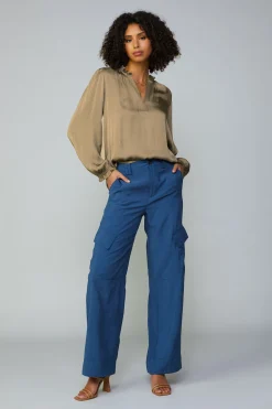 Top Stitch Placket Blouse