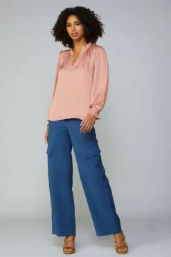 Top Stitch Placket Blouse