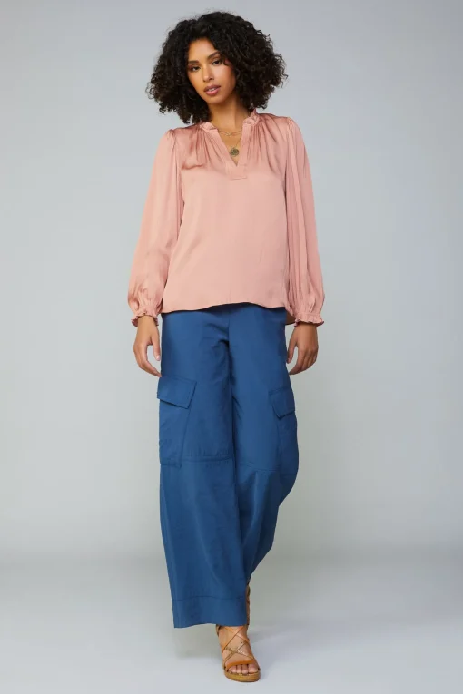 Top Stitch Placket Blouse
