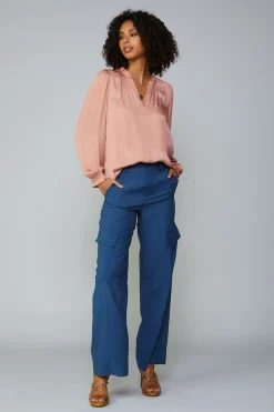 Top Stitch Placket Blouse