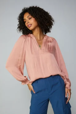 Top Stitch Placket Blouse