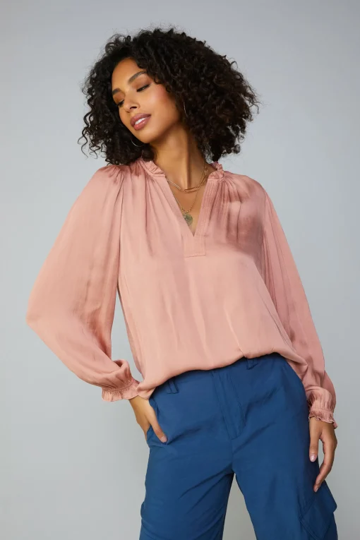 Top Stitch Placket Blouse