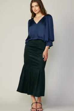 Vegan Suede Fishtail Skirt