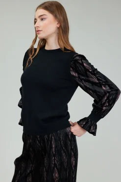 Velvet Foil Sweater Top